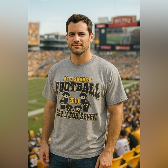 Pittsburgh Steelers “Rev’n For Seven” Legends T-Shirt XL Gildan 2010 Gray - Picture 2 of 2